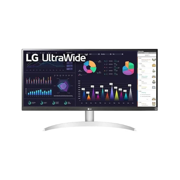 LG UltraWide 29 inch (73 cm) IPS FHD, 2560x1080 Pixels, Color Calibrated, 100Hz, 7W x 2 Inbuilt Speaker, USB-C, Display Port, HDMI, White Color-29WQ600