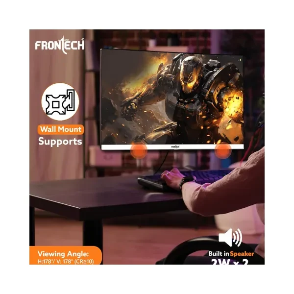 FRONTECH 32 Inch Ultima Series LED Monitor | Refresh Rate 75Hz,IPS Panel | Full HD 1080p,Wall Mountable Slim & Stylish Design | HDMI & VGA Ports, Built-in Speaker (MON-0069,White)