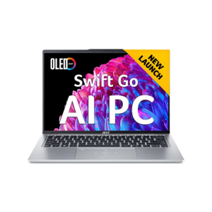 Acer Swift Go 14 Built-in AI PC Premium Laptop Intel Core Ultra 5 125H (14-inch OLED WQXGA+/16GB LPDDR5X/512GB SSD/Intel Arc Graphics/1440p Camera with Shutter/Win11/MSO) SFG14-73, Pure Silver, 1.3 Kg