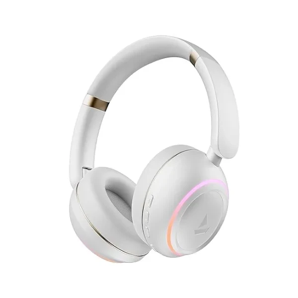 boAt Rockerz 480 W/RGB LEDs, 6 Light Modes, 40Mm Drivers, Beast Mode, 60Hrs Playback, Enx Tech, BT V5.3, Adaptive Fit & Easy Access Controls, Bluetooth Over Ear Headphones(White Sabre)