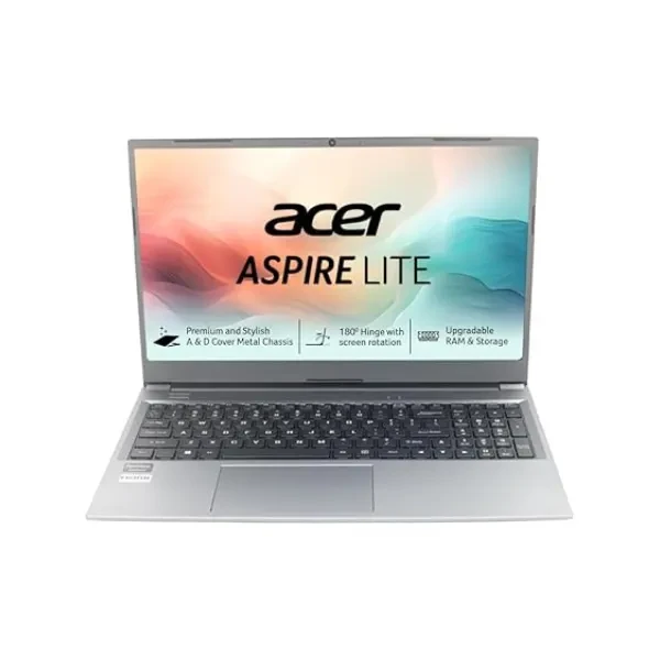 Acer Aspire Lite, AMD Ryzen 3 5300U Processor, 16 GB RAM, 512GB SSD, Full HD, 15.6"/39.62cm, Windows 11 Home, Steel Gray, 1.59KG, AL15-41, Metal Body, Premium Thin and Light Laptop