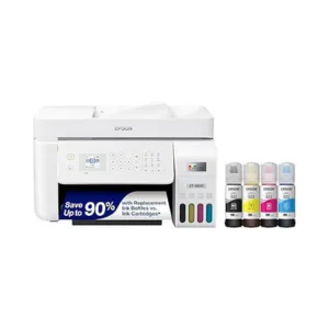 Epson EcoTank ET-4800 Wireless All-in-One Cartridge-Free Supertank Printer with Scanner, Copier, Fax, ADF and Ethernet – Ideal-for Your Home Office, White