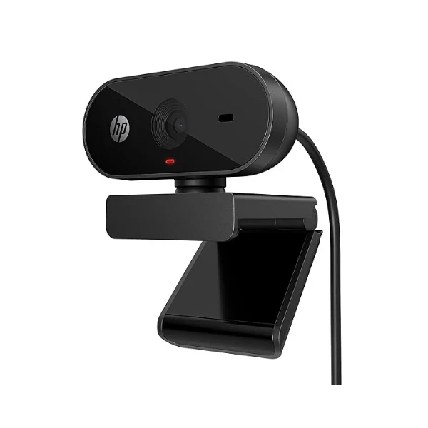 HP 320 FHD Webcam 1080 Full HD 30fps - Plug and Play Setup, Wide-Angle View for Video Calling on Skype, Zoom, Microsoft Teams and Other Apps/ 1 Year Warranty (53X26AA),Black