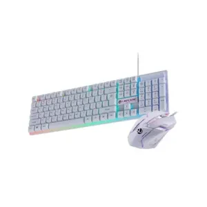 LAPCARE RAPIDO Wired Gaming Keyboard and Mouse Combo with RGB Lighting, Membrane Keys, 8 Million Clicks, Optically Precise Tracking, USB Interface, Ergonomic Design for PC Gaming