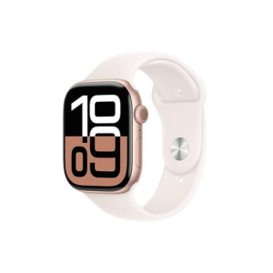 Apple Watch Series 10 [GPS 46 mm] Smartwatch with Rose Gold Aluminium Case with Light Blush Sport Band - S/M. Fitness Tracker, ECG App, Always-On Retina Display, Water Resistant