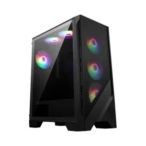 MSI MAG Forge 120A Airflow Premium Gaming PC Case: Auto RGB Fan, Vertical GPU Bracket, Side Air Vents, 360mm Radiator Support, 4mm Thick Tempered Glass, Supports Up to 8 Fans