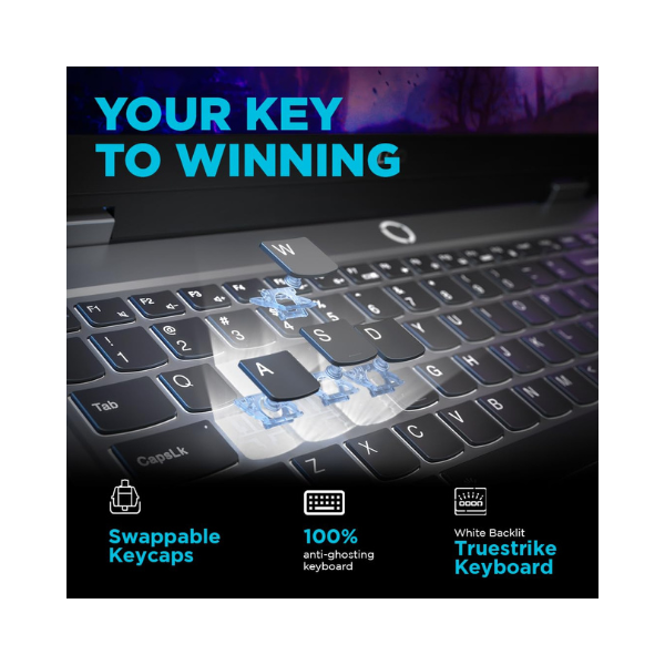 Lenovo LOQ, AMD Ryzen 5 7235HS, NVIDIA RTX 3050A 4GB, 12GB RAM, 512GB SSD, 15.6"(39.6cm), 144Hz, Windows 11, Office Home 2024, Grey, 2.4Kg, 83JC00HNIN, 3 Mon. Game Pass Gaming Laptop