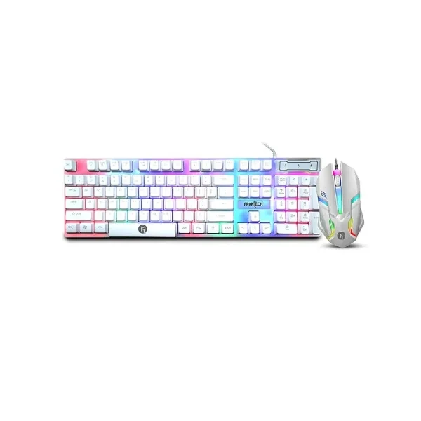 FRONTECH KB-0040PW Wired Gaming Keyboard and Mouse Combo for PC & Laptop | USB Plug & Play | 105 Keys Keyboard + 1200 DPI Optical Mouse | Compatible with Windows 11/10/8/7