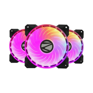 ZEBRONICS ZEB-PGF520C 120mmx3 Premium Chassis ARGB Fans Combo Kit with RGB Controller, Remote, 35CFM Airflow, RGB Sync, Hydro Bearing, 18 LED Fans, ARGB Extender and Dual 3 Pin Connector.