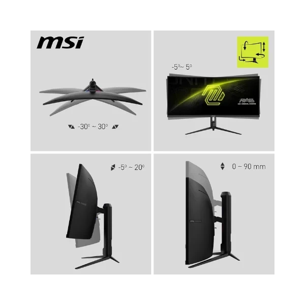 MSI MAG 342CQR E2 34 Inch 2K UWQHD Curved Gaming Monitor - 1500R 3440 x 1440 Resolution, 180 Hz / 1ms (MPRT), Adaptive Sync - DP 1.4a, HDMI 2.0b CEC, 95% DCI-P3, AI Vision, HDR Ready