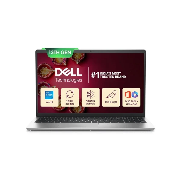 Dell Inspiron 3530, Intel Core i5 13th Gen - 1334U, 16GB RAM, 1TB SSD, FHD 15.6"/39.62 cm, Windows 11, MSO'24, Silver, 1.62kg, Backlit Keyboard, 15 Month McAfee, Thin & Light Laptop