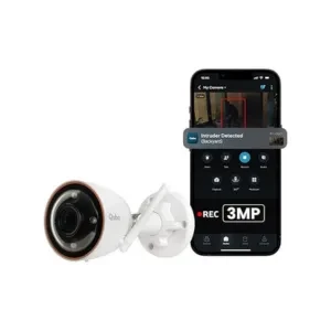 QUBO Smart Outdoor 3MP 1296p WiFi Bullet Camera from Hero Group | Color Night Vision | AI Person Detection | Smart Spotlight | IP66 Weather Resistant | Made in India | 2024 Launch |
