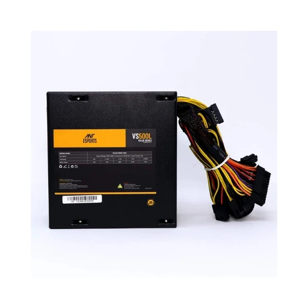 Ant Esports VS500L NonModular High Efficiency Gaming Power Supply/PSU with 1 x PCIe and 120mm Silent Fan