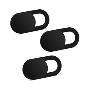 Webcam Cover Slide, Ultra Thin Laptop Camera Cover Slide Blocker for Computer MacBook Pro iMac PC Tablet (Pack of 3), Black