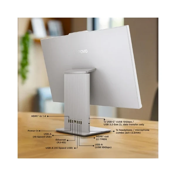 Lenovo IdeaCentre AIO Intel Core 5 210H 27" QHD (16GB RAM/1TB SSD/Win11/Microsoft 365 Basic + Office Home 2024/3Wx2 Harman Speakers/Wireless EOS Keyboard & Mouse, Grey), F0HM00PYIN All-in-One Desktop