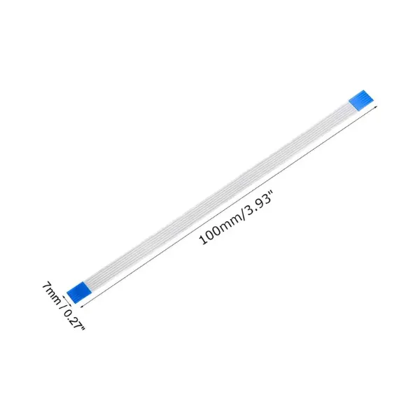 FFC Cable 6 Pin 1.0mm Same Side Pin(100mm Length) Flat Flexible FPC LVDS Ribbon Wire Flat Cable for Digital Camcorders,Laptops,LCD TVs,LCD,3D Printer(White)(Pack Of 1)