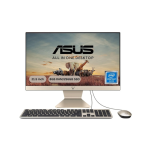 ASUS Vivo AiO V222, 4 core Intel Pentium Silver J5040, 21.5" (54.61cm), All-in-One Desktop (8GB/256GB SSD/Win11/1Year McAfee Security/Wired Keyboard & Mouse Included/Black/4.8 kg), V222GAK-BA034W