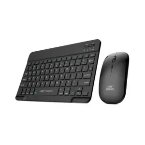 Ant Esports WKM11 Wireless Keyboard and Mouse Combo, Ultra Compact Slim Keyboard and Ergonomic Mouse for Desktop/PC/Laptop/Tablets and Windows 10/8/7, Build in Rechargeable Battery – Black