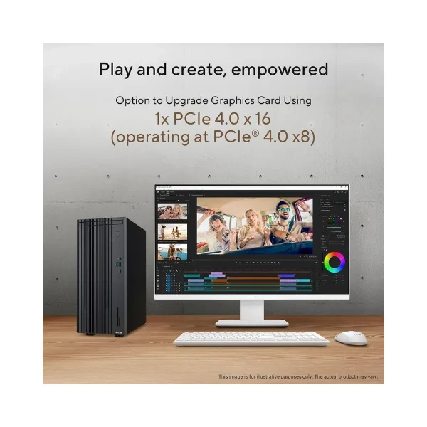 ASUS V500, 13th Gen,Intel Core i5 Mini Tower(Intel UHD iGPU/8GB RAM/512GB SSD/Windows 11/with Wired Keyboard & Optical Mouse (USB)/Gray/6 Kg) V500MV-13420H113W