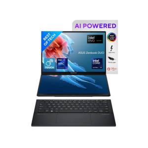 ASUS Zenbook Duo OLED (2024), 14" (35.56cm) FHD OLED Touch Display, Intel Core Ultra 9 185H, Built-in AI, Dual Screen Laptop (32GB/1TB SSD/Intel Arc Graphics/Win11/Gray/1.65 Kg), UX8406MA-QL961WS