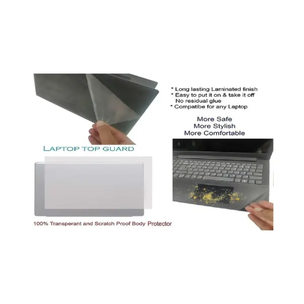Glass 15.6 Inch 4 In 1 Combo Laptop Screen Protector, Key-Guard & Body Lamination For Back-Side & Touchpad Area (Matte, Transparent).