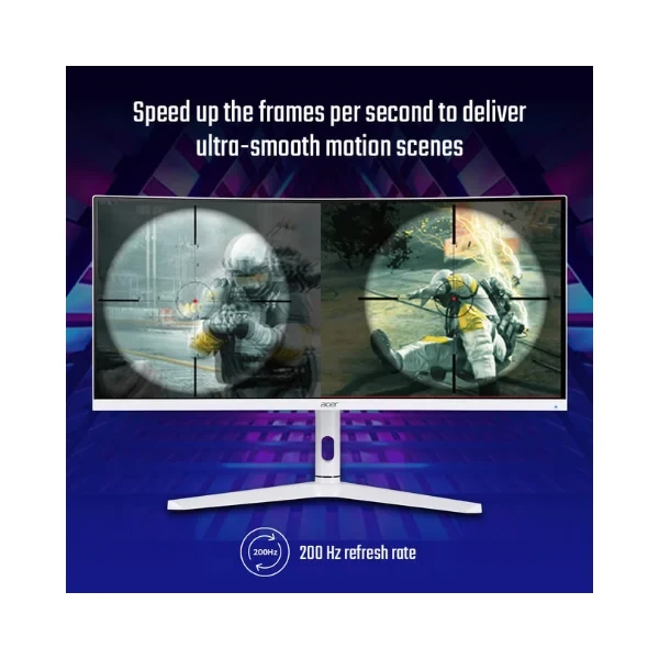 Acer XZ306CX 29.5 Inch (74.93 Cm) Ultrawide 21:9 1500R Curve 2560 X 1080 Pixels LCD Monitor with LED Backlight I 1 MS VRB I 200 Hz I HDR 400 I DCI-P3 93% I AMD Free Sync I 2XHDMI 1XDP I White
