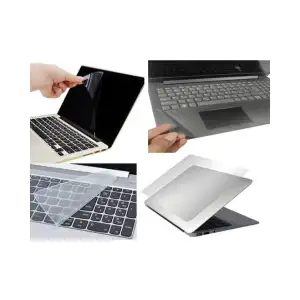 Glass 15.6 Inch 4 In 1 Combo Laptop Screen Protector, Key-Guard & Body Lamination For Back-Side & Touchpad Area (Matte, Transparent).