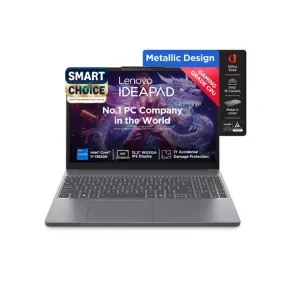 Lenovo Smartchoice Ideapad Slim 3 13Th Gen Intel Core I7-13620H 15.3 Inch(38.8Cm) WUXGA IPS Laptop(16GB RAM/512GB SSD/Windows 11/Office Home 2024/Backlit Keyboard/1Yr ADP Free/Grey/1.6Kg),83K100CJIN